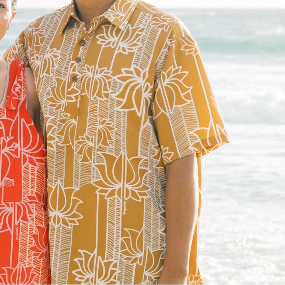 Manuhealii Brown and White Patterned Shirt